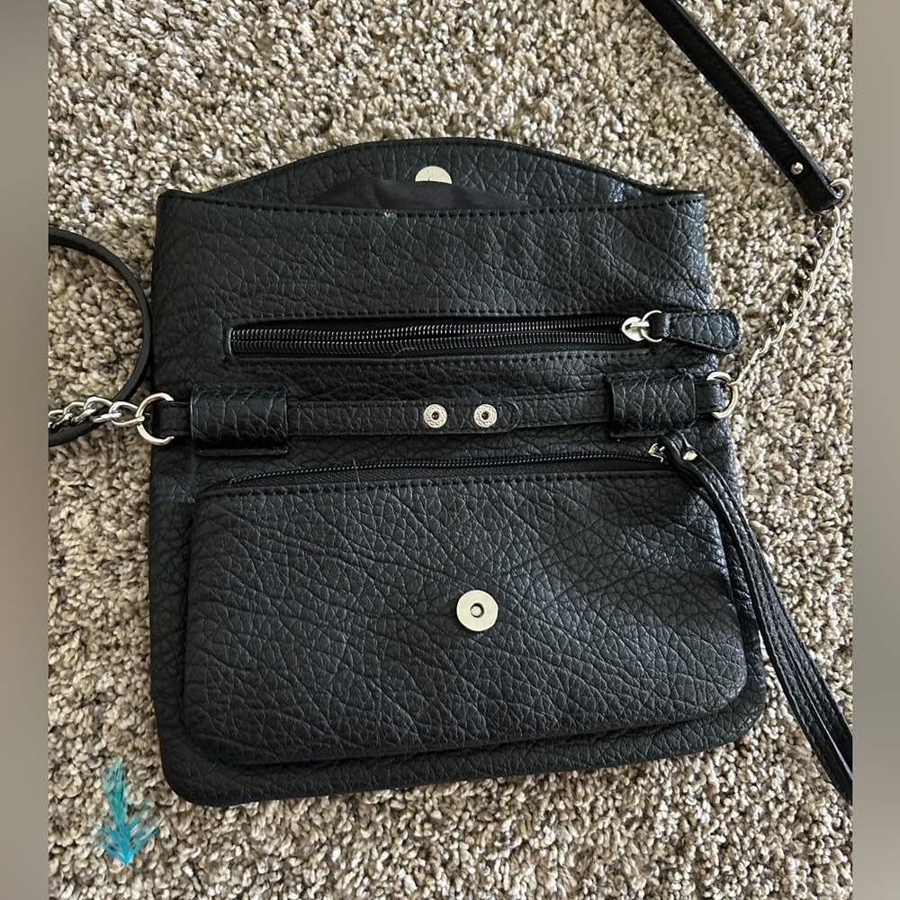 Black Leather Crossbody Bag